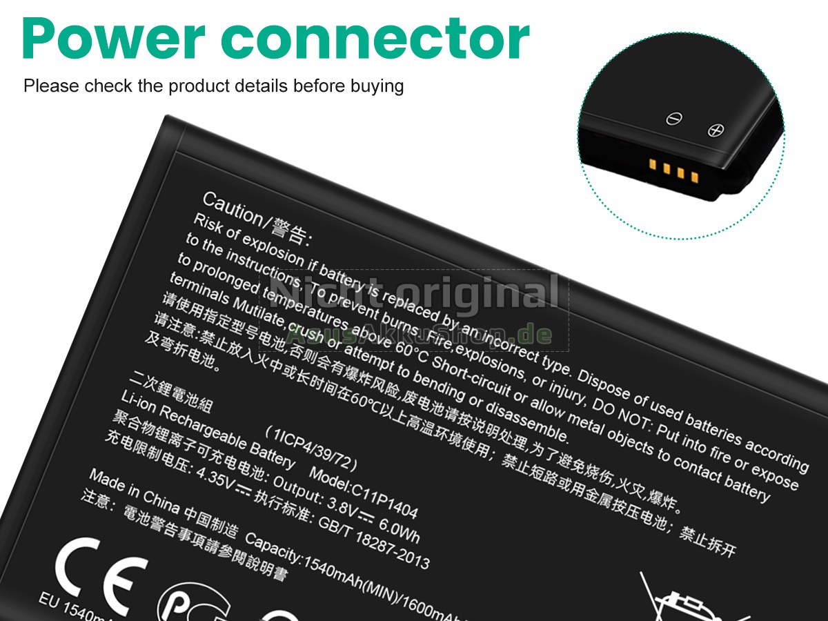 Hochwertige Akku für Asus C11P1404