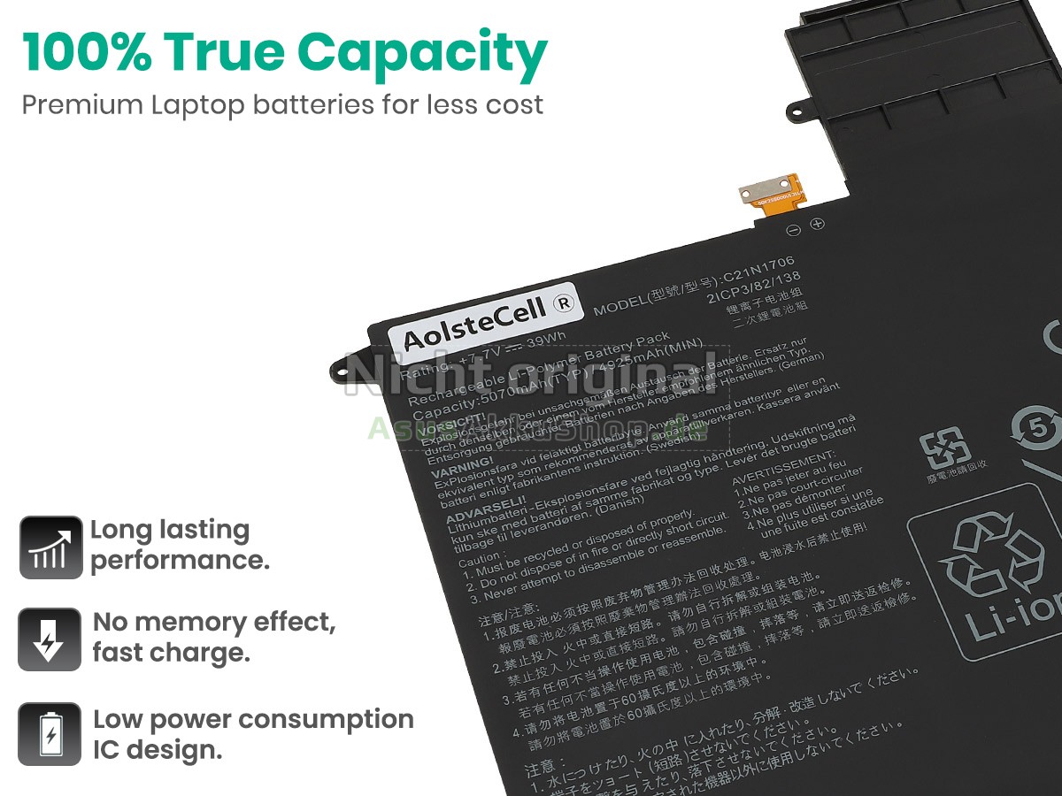 Hochwertige Akku für Asus C21N1706(2ICP3/82/138)