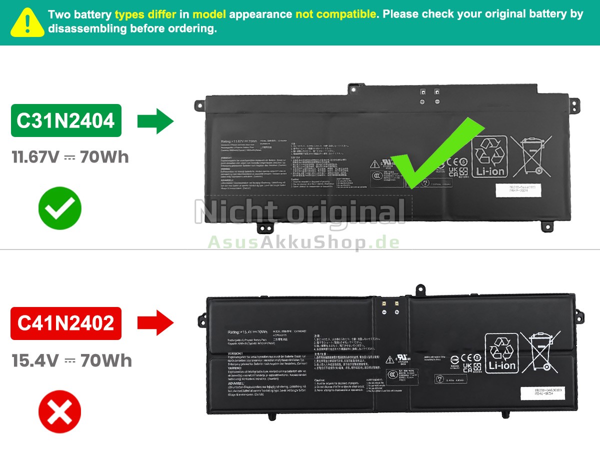 Hochwertige Akku für Asus VivoBook S16 S3607CA-MG5R59W