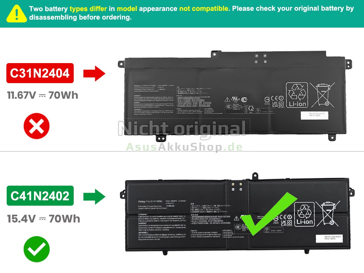 Hochwertige Akku für Asus VivoBook S16 S3607CA-MG5R59W